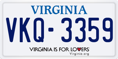 VA license plate VKQ3359