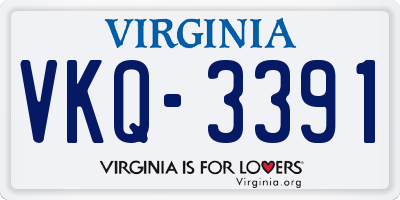 VA license plate VKQ3391