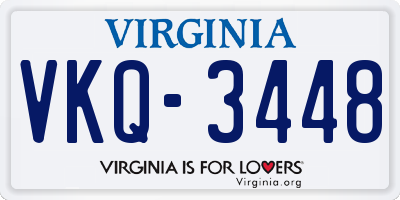 VA license plate VKQ3448