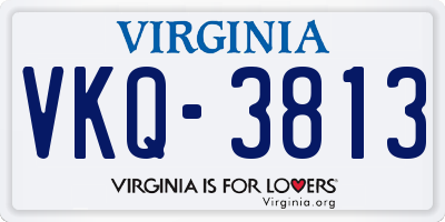 VA license plate VKQ3813