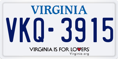 VA license plate VKQ3915