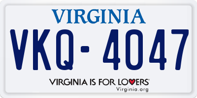 VA license plate VKQ4047