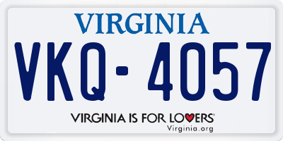 VA license plate VKQ4057