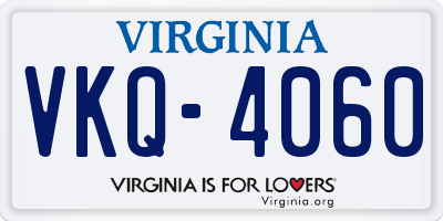VA license plate VKQ4060