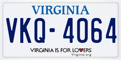 VA license plate VKQ4064