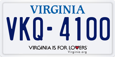 VA license plate VKQ4100