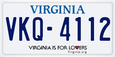 VA license plate VKQ4112