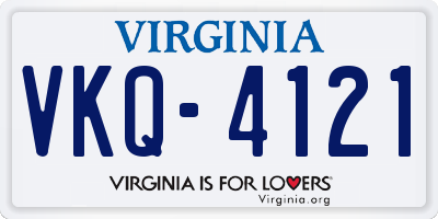 VA license plate VKQ4121