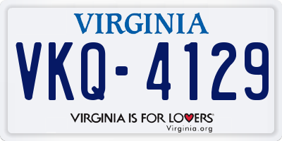 VA license plate VKQ4129