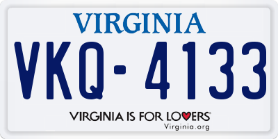 VA license plate VKQ4133