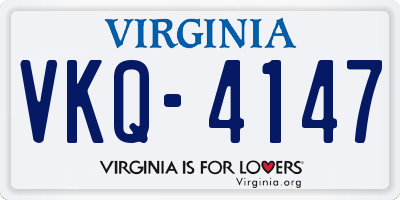 VA license plate VKQ4147