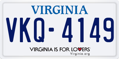 VA license plate VKQ4149