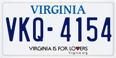 VA license plate VKQ4154