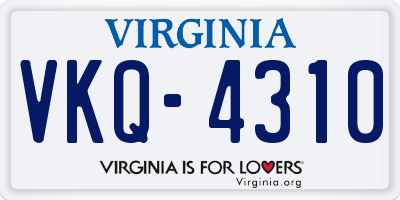 VA license plate VKQ4310
