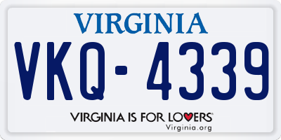 VA license plate VKQ4339