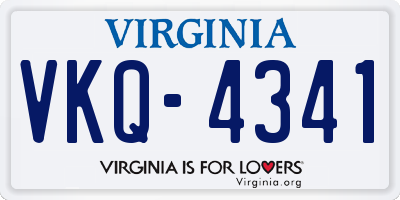 VA license plate VKQ4341