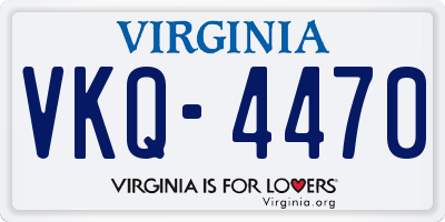 VA license plate VKQ4470