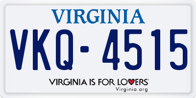 VA license plate VKQ4515