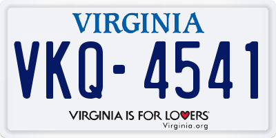 VA license plate VKQ4541