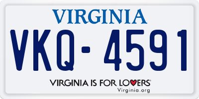 VA license plate VKQ4591