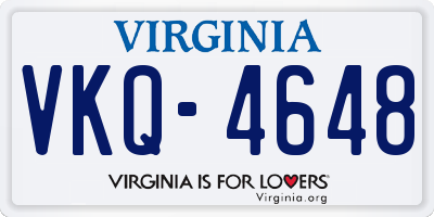 VA license plate VKQ4648