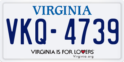 VA license plate VKQ4739