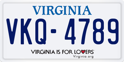 VA license plate VKQ4789