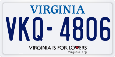 VA license plate VKQ4806