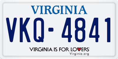 VA license plate VKQ4841