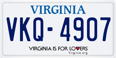 VA license plate VKQ4907