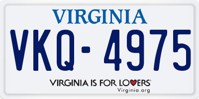 VA license plate VKQ4975