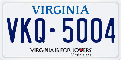 VA license plate VKQ5004