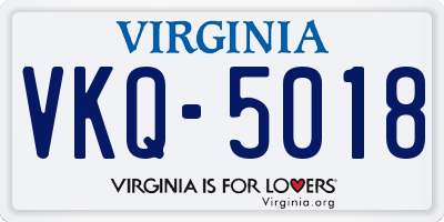 VA license plate VKQ5018