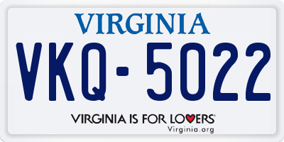 VA license plate VKQ5022