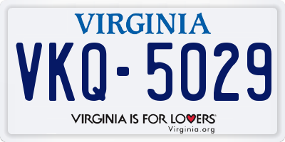 VA license plate VKQ5029