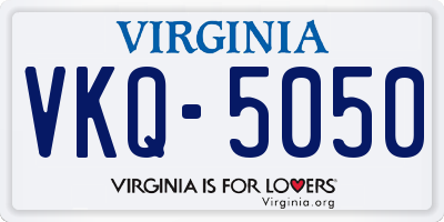VA license plate VKQ5050