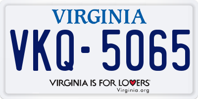 VA license plate VKQ5065