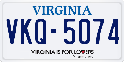VA license plate VKQ5074
