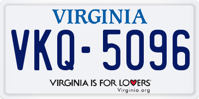 VA license plate VKQ5096
