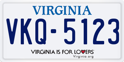 VA license plate VKQ5123