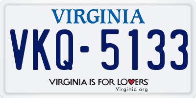 VA license plate VKQ5133