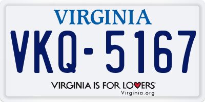 VA license plate VKQ5167