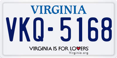 VA license plate VKQ5168