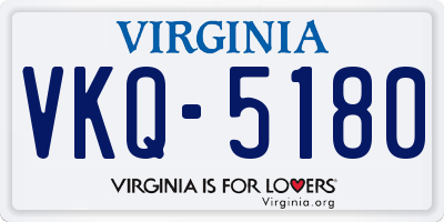 VA license plate VKQ5180
