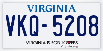 VA license plate VKQ5208