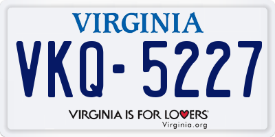 VA license plate VKQ5227