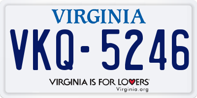 VA license plate VKQ5246