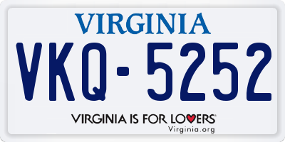 VA license plate VKQ5252