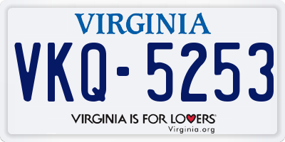 VA license plate VKQ5253