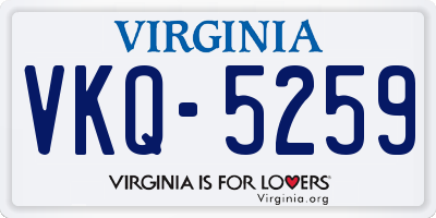 VA license plate VKQ5259